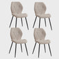 Set van 2, 4 of 6 Eetkamerstoelen - Gestoffeerd, Gewatteerd Linnenlook Stof, Metalen Poten