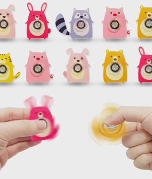 Set van 6 Leuke Dieren Fidget Spinners - Vingertop Gyro Speelgoed voor Stressverlichting & Feestjes