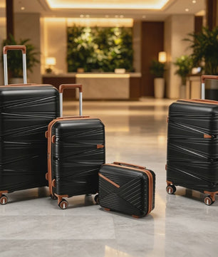 4-delige Hardcase Koffer Set: PP Materiaal, Lichtgewicht, Combinatieslot, 20/24/28 Inch Koffers + 14 Inch Make-up Tas