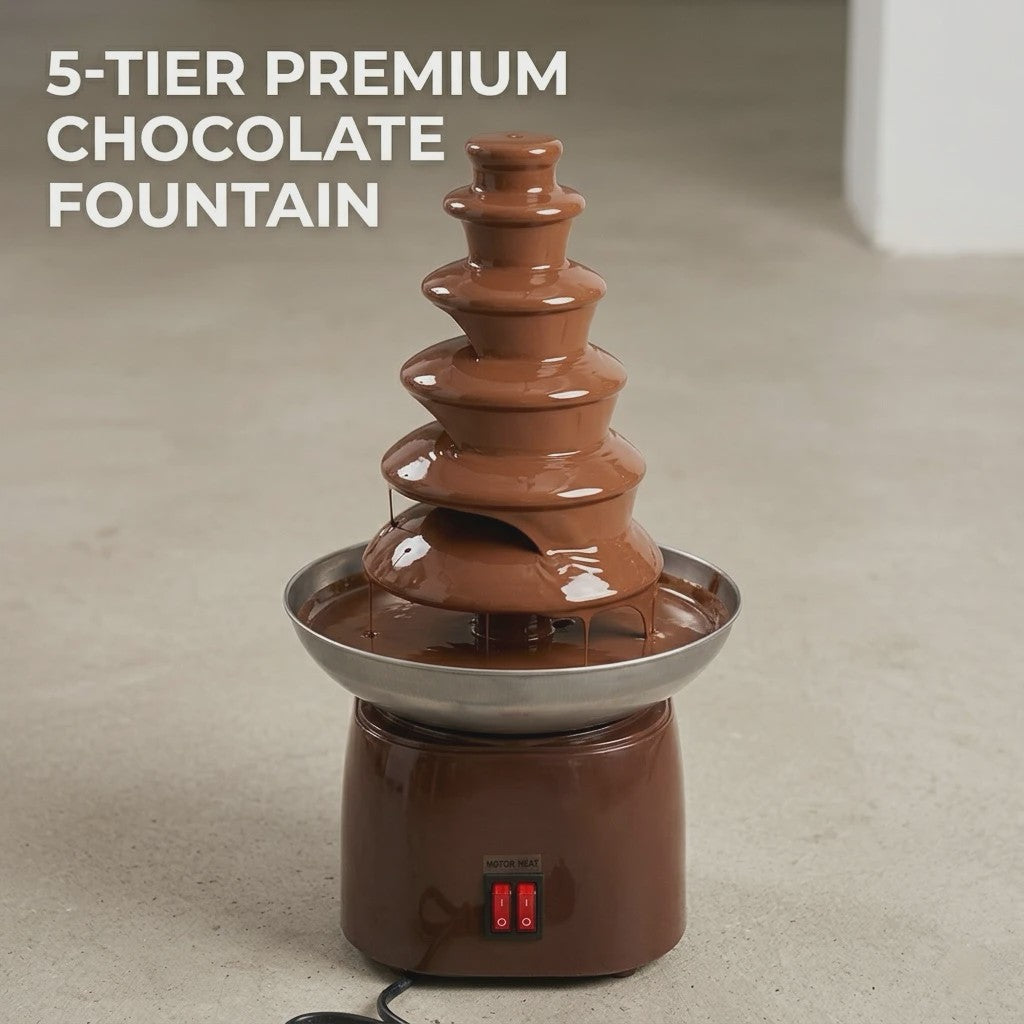 Draagbare Chocoladefontein Machine 6-Tier - Perfect voor Feestjes, Fruit Dips en Desserts