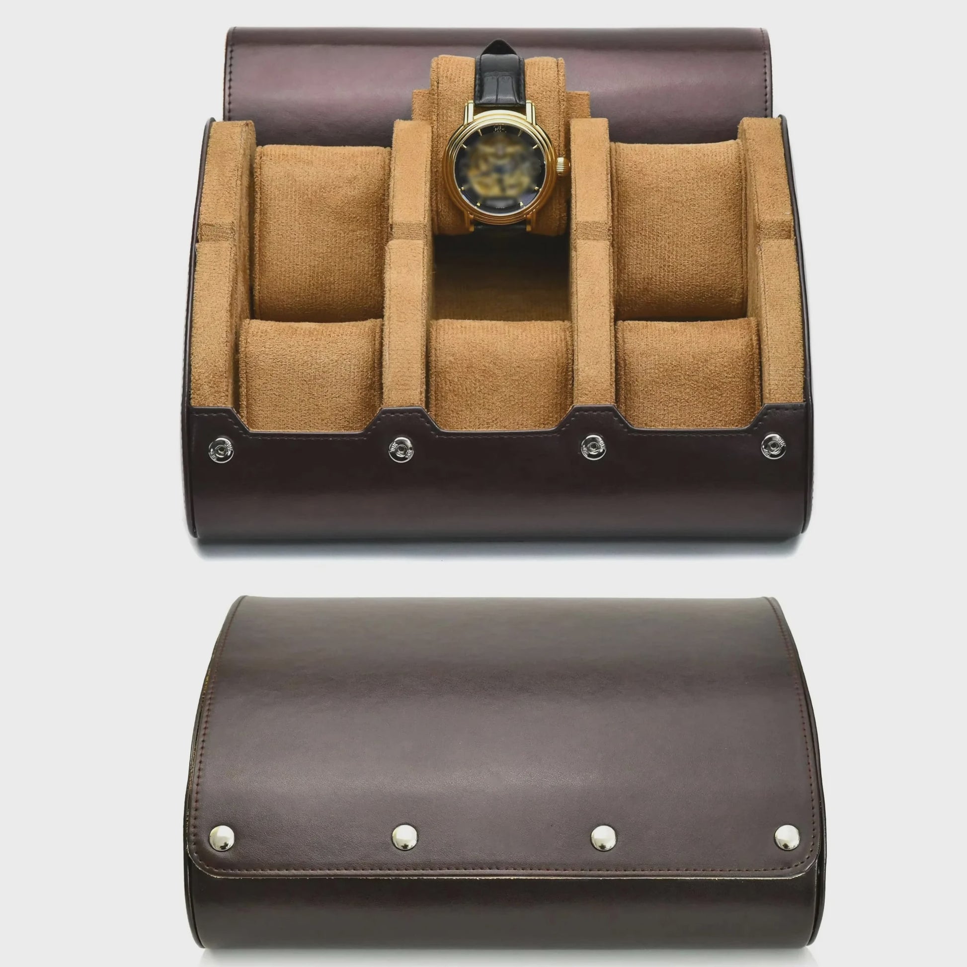 Luxe PU Lederen Horloge Reiskoffer met 6 Vakken - Organiseer en Bescherm uw Horloges