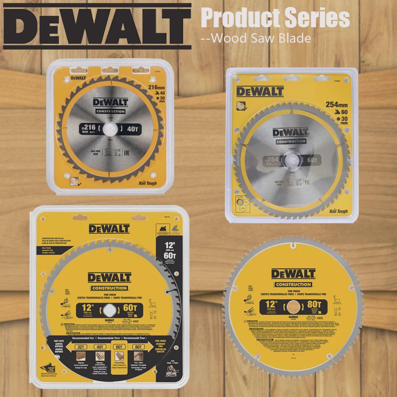 DEWALT Hardmetalen Zaagbladen voor Hout - 216/254/305MM - 40/60/80T