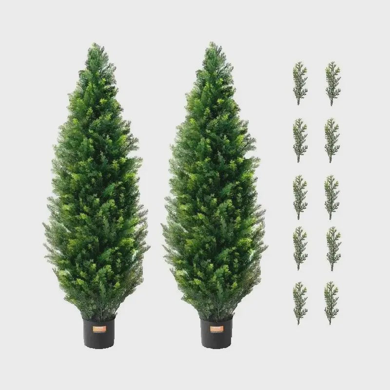 Kunst Echte Cipres Topiary Boom - Onderhoudsvrije Groene Decoratie voor Binnen & Buiten