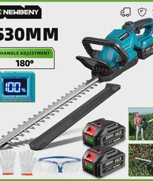 NewBeny Elektrische Heggenschaar 53cm - 3000RPM met LED Display & 180° Draaibare Handgreep