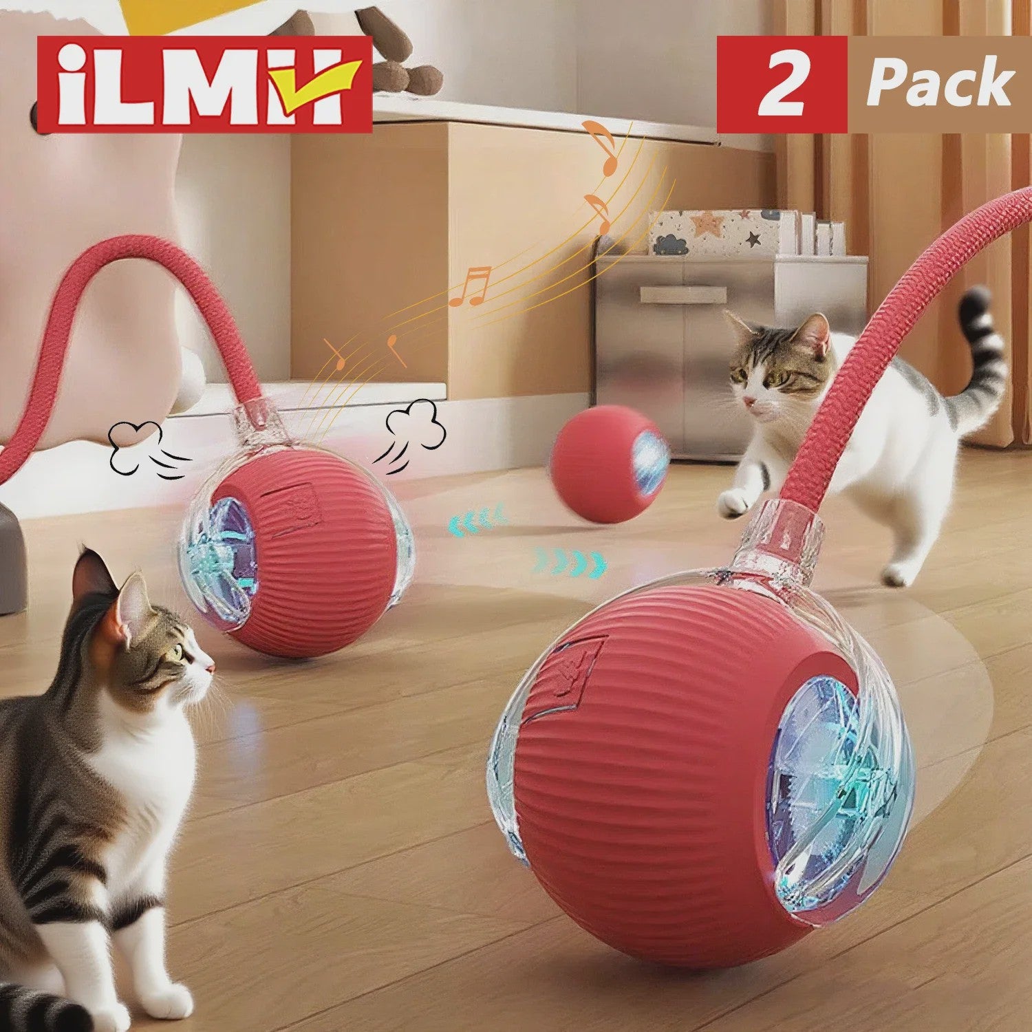 Interactieve Kattenbal Speelgoed - Automatisch Rollend, Oplaadbaar & Slim