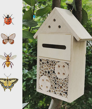 Houten Bijen- en Insectenhotel voor Tuin en Buiten - Natuurlijk Hout
