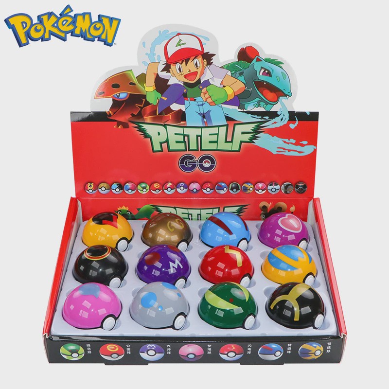Set van 12 Pokémon Poké Ball Figuren - Pikachu & Vrienden Actiefiguren Collectie