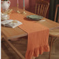 Oranje Katoenen Tafel Runner met Ruches - Feestelijke Decoratie voor Elke Gelegenheid