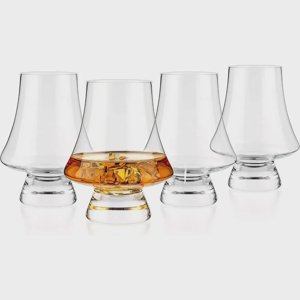 Set van 4 Kristallen Whiskey Proefglazen - 270ml Loodvrij Glaswerk