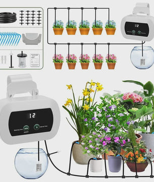Automatisch Bewateringssysteem voor Planten met Timer, Ingebouwde Batterij & USB Opladen