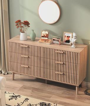 Landelijke Dressoir met 4 of 6 Lades - Houten Opbergkast