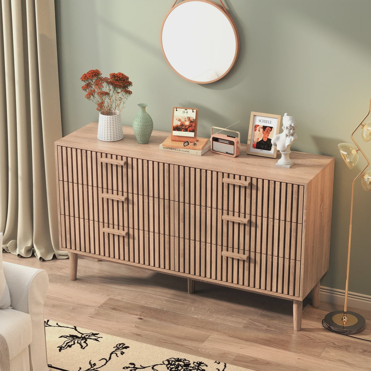 Landelijke Dressoir met 4 of 6 Lades - Houten Opbergkast