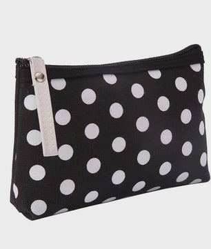 Schattige Canvas Make-up Tas met Stippenprint - Make-up & Toiletartikelen Organizer
