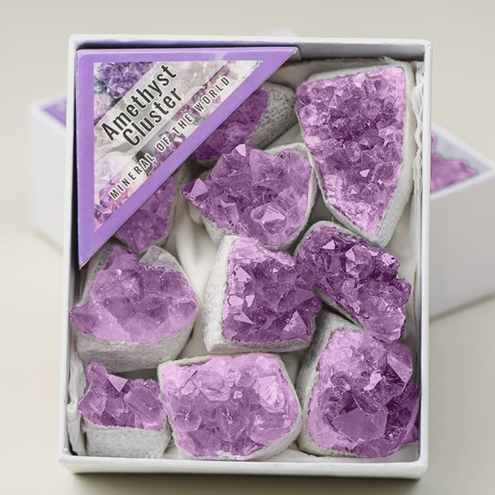 Amethist Kristal Cluster Set - 9 Stuks Natuurlijke Amethist Geodes voor Meditatie & Ontspanning