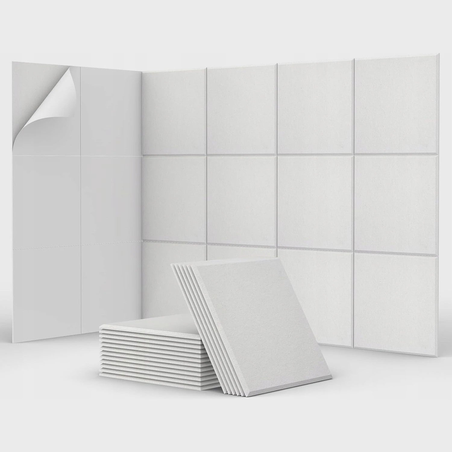 12 Akoestische Panelen Zelfklevend - Hoge Dichtheid 230 Kg/m³ voor Studio, Gamekamer & Kantoor