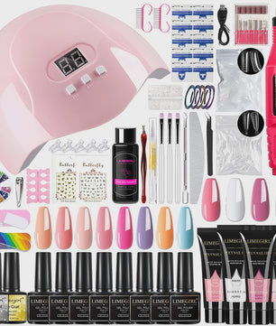 Complete Gel Nagellak Set met UV Lamp en Elektrische Vijl - Poly Nail Gel Kit