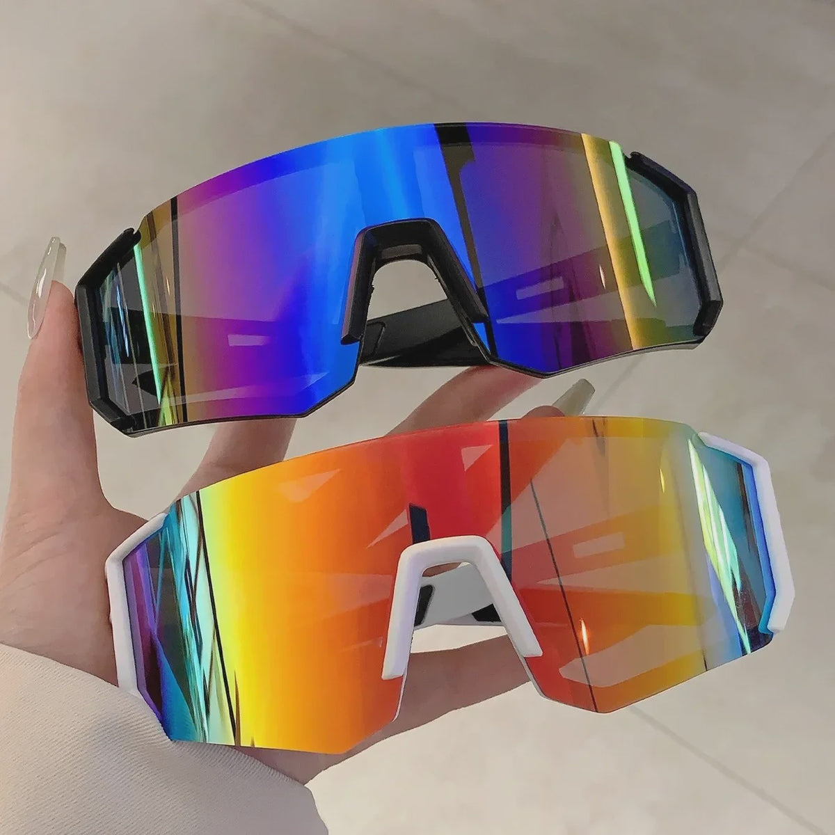 Sportzonnebril Oversized Mirror Lens - Lichtgewicht & UV-bescherming voor Heren & Dames