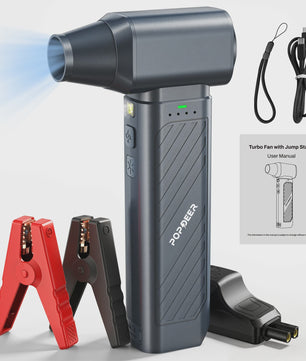 POPDEER PD-JT40 5000A Jump Starter met Turbo Ventilator, 65W Snelladen & 16000mAh Batterij