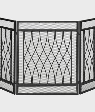 Homcom Haard Scherm 3 Panelen - Opvouwbaar Vuurvast Scherm 126x80 cm