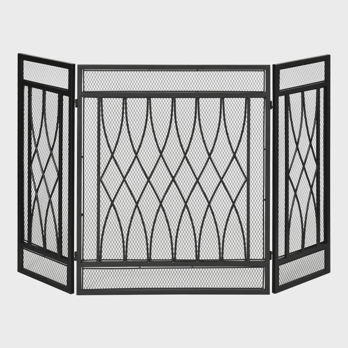 Homcom Haard Scherm 3 Panelen - Opvouwbaar Vuurvast Scherm 126x80 cm