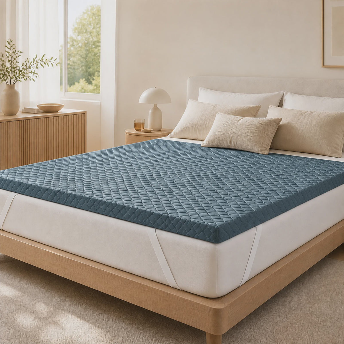 6 cm Matras Topper: Hoogwaardig Schuim, Ademend & Anti-slip voor Optimaal Slaapcomfort