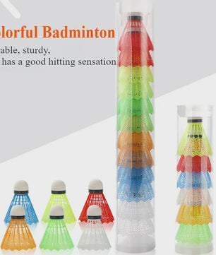 Set van 12 Kleurrijke Badminton Shuttles - Duurzaam en Stabiel voor Plezier