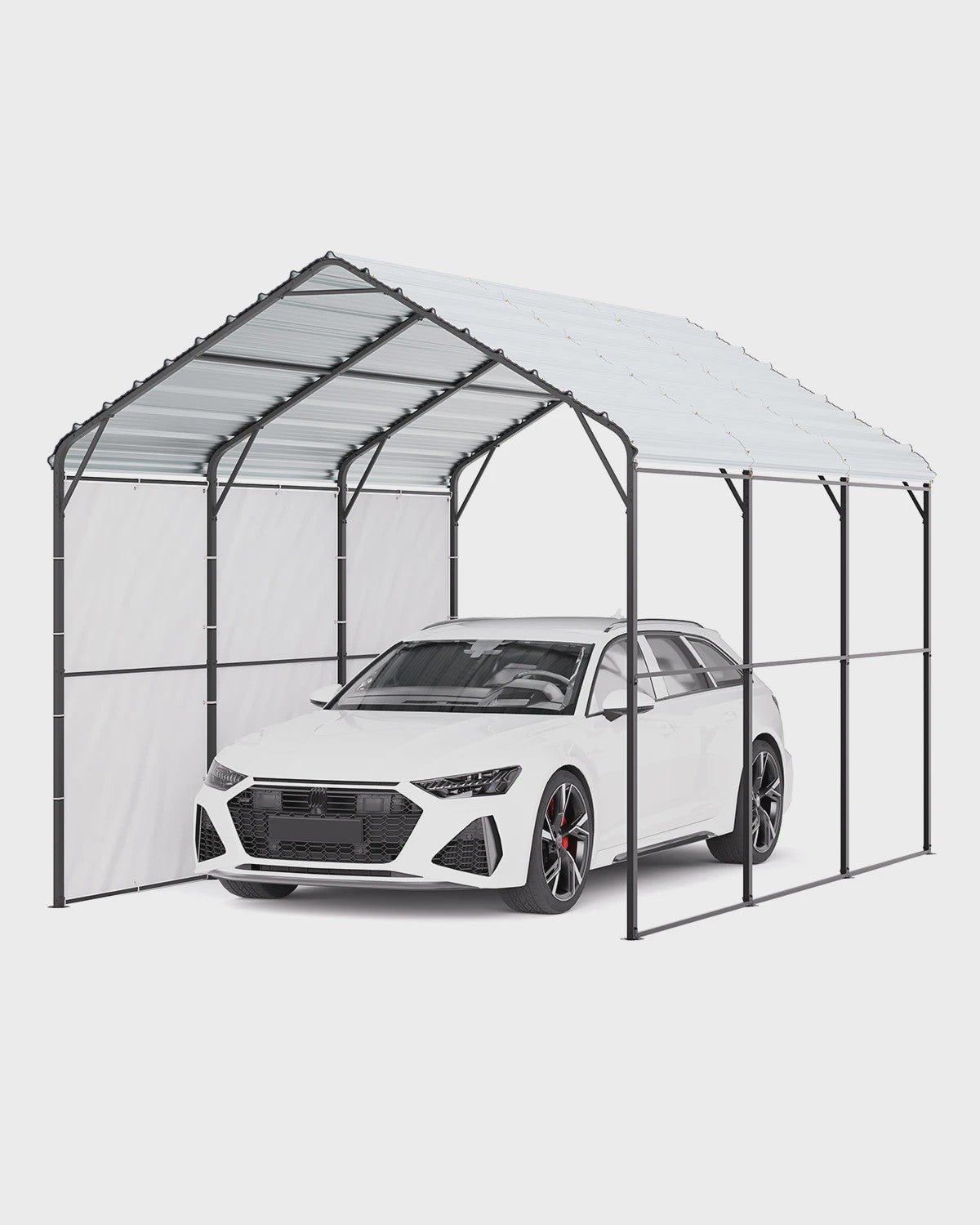 Robuuste Metalen Carport met Verzinkt Stalen Frame - Bescherming voor Auto & Boot