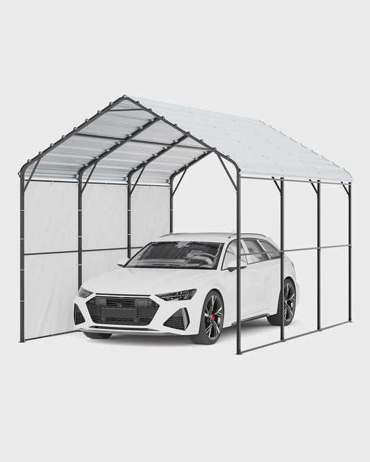 Robuuste Metalen Carport met Verzinkt Stalen Frame - Bescherming voor Auto & Boot