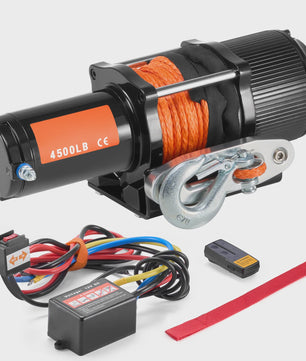 Elektrische Lier 4500lbs voor ATV/UTV met Synthetisch Touw, Draadloze & Bedrade Afstandsbediening, IP55 Waterdicht
