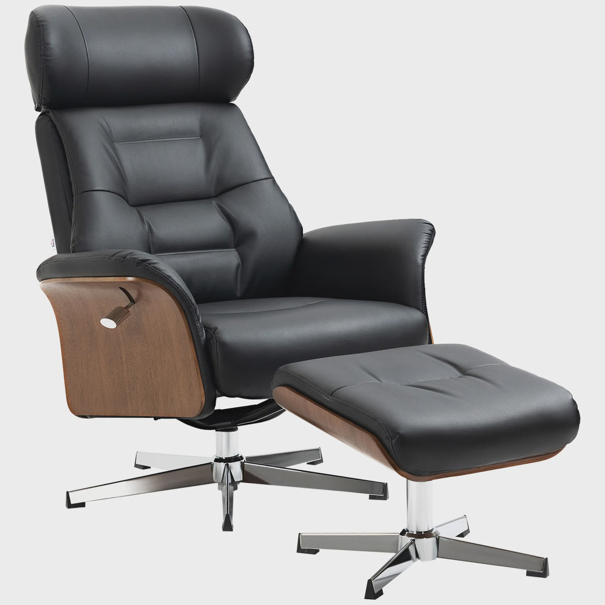 Luxe Relaxfauteuil met Voetenbank, Verstelbare Rugleuning en Hoofdsteun - Zwart