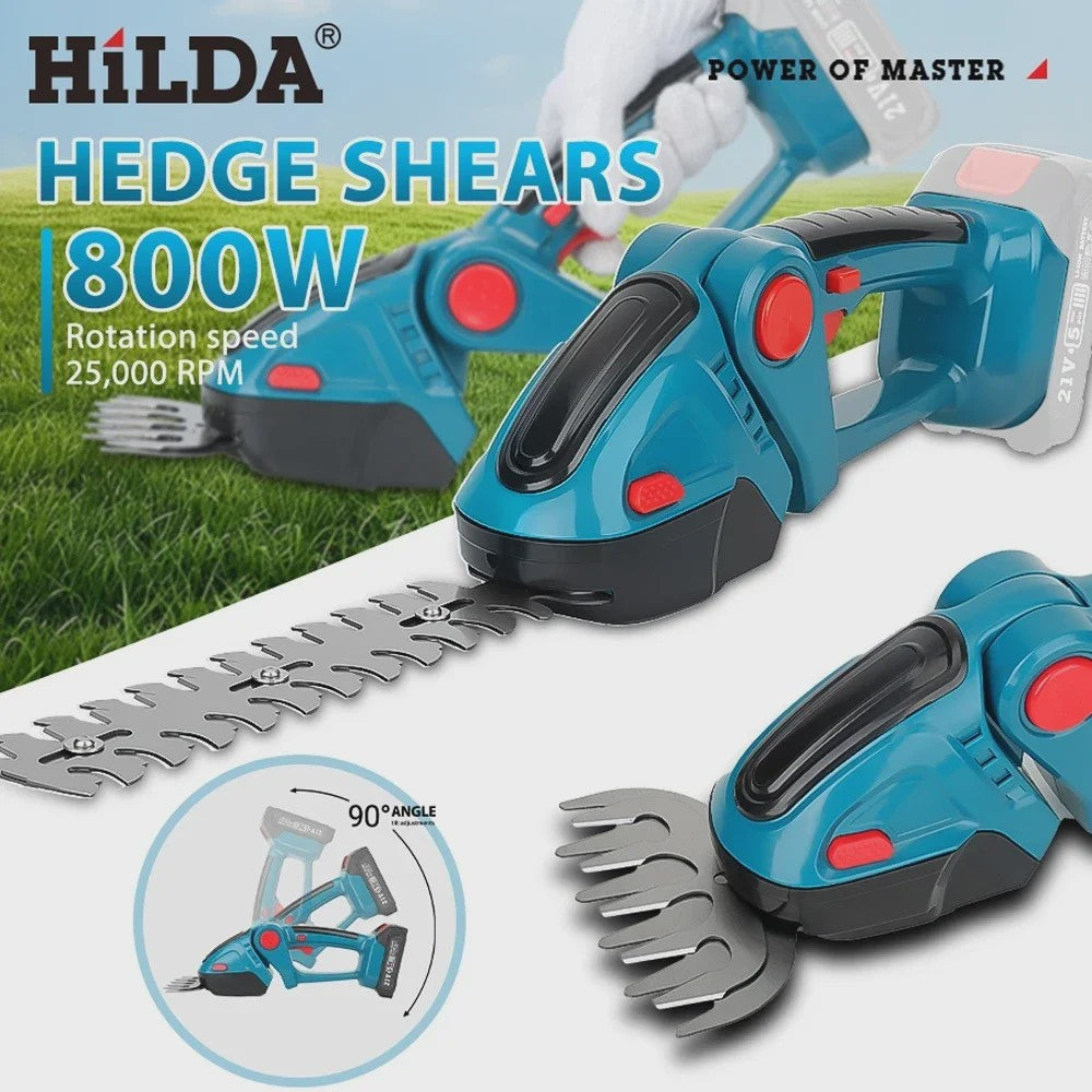 HILDA 2-in-1 Snoeischaar & Grasmaaier - Draadloos, Makita 18V Compatibel