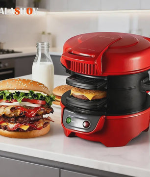 Compacte Ontbijt Sandwich Maker: Maak Snel Hamburgers, Omeletten & Meer