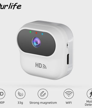 Ourlife A800 Mini WiFi Camera 1080P HD met Bewegingsdetectie en Magnetische Bevestiging