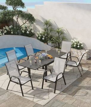 4 Stapelbare Textilene Tuinstoelen - Weerbestendig & UV-bestendig Metaal
