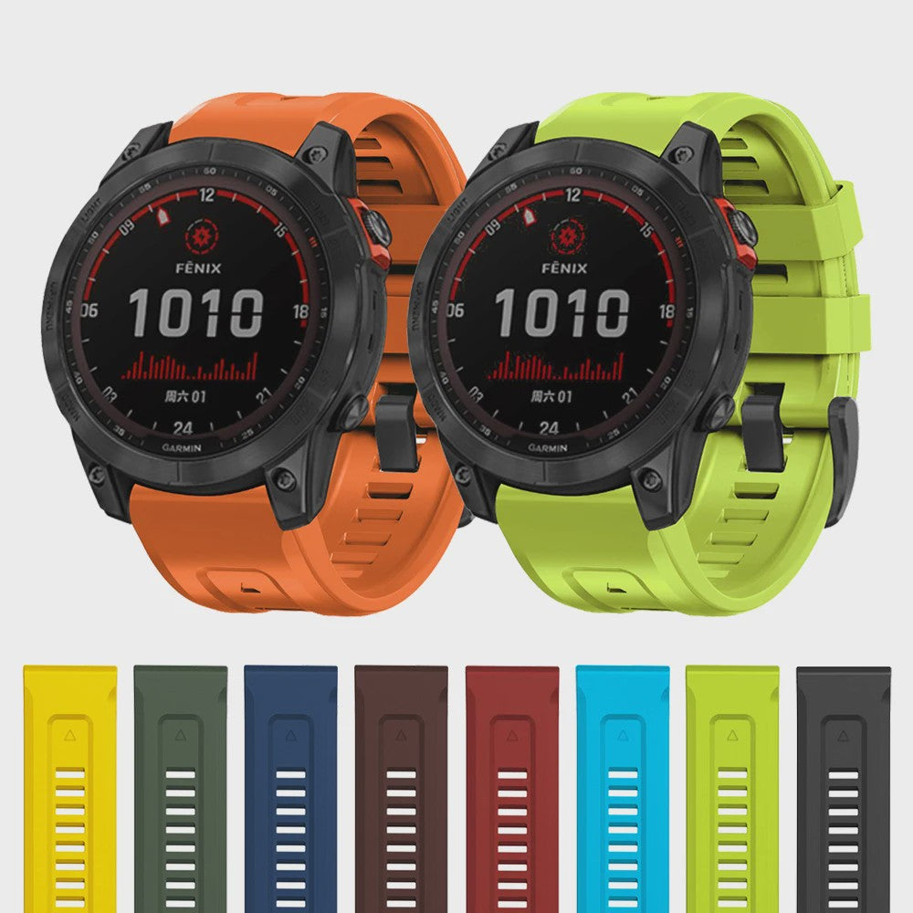 QuickFit Siliconen Horlogeband 22mm/26mm voor Garmin Fenix 7/7X, Epix Gen 2, Enduro 2 & Fenix 5/6 Series