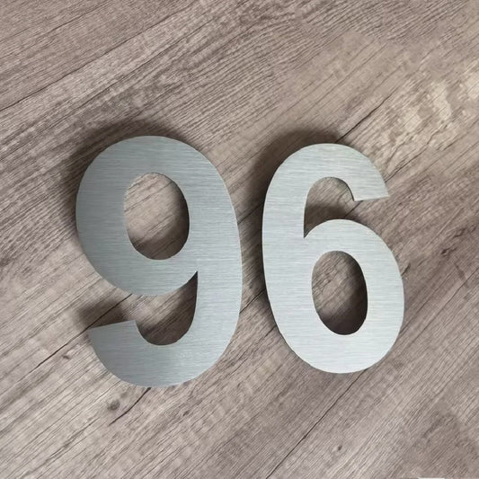 RVS Huisnummer 76mm of 152mm - Modern Zilverkleurig Adresbord