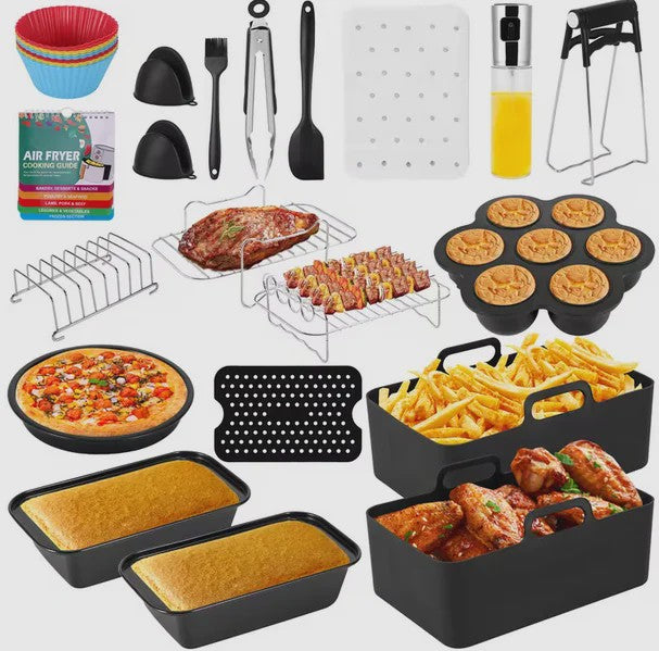 Uitgebreide Airfryer Accessoires Kit voor Dual Zone Airfryers (7.6L-9.5L)