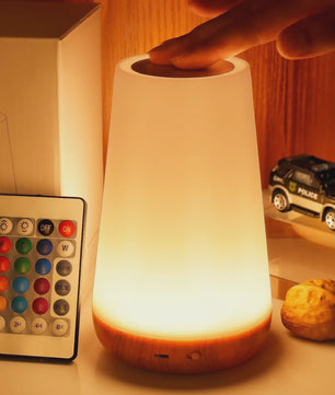 Draagbare Nachtlamp RGB Kleurrijk met Afstandsbediening & Touch Bediening - USB Oplaadbaar