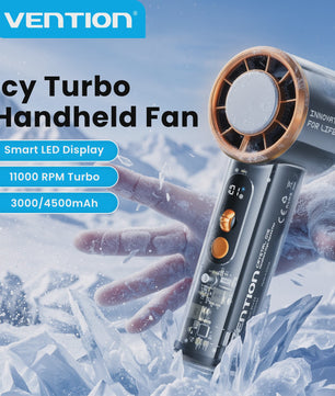 Vention Turbo Handheld Fan: Draagbare Ventilator met Supergeleidende Koeling, 11000 RPM & LED Display