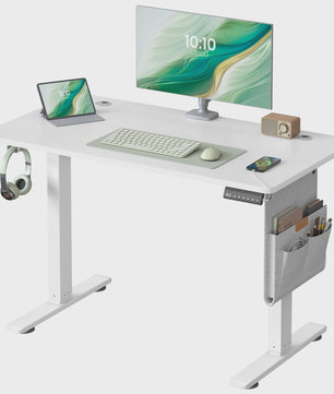 SONGMICS Elektrisch Inhoogte Verstelbaar Bureau 100x60 cm met USB-C en Memory Functie