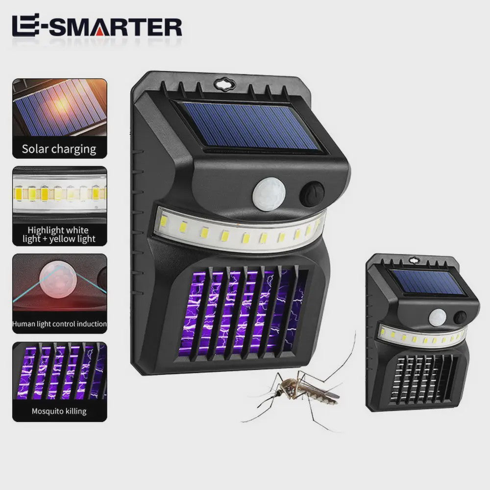 Solar Tuinlamp met Muggenkiller & Bewegingssensor - Waterdicht Buitenlicht