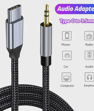 USB-C naar 3.5mm Jack Audio Kabel - Aux Adapter voor Telefoon, Auto & Speaker