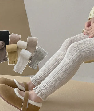 Schattige Katoenen Leggings voor Meisjes met Kant en Bloemendetail - 2-4 Jaar