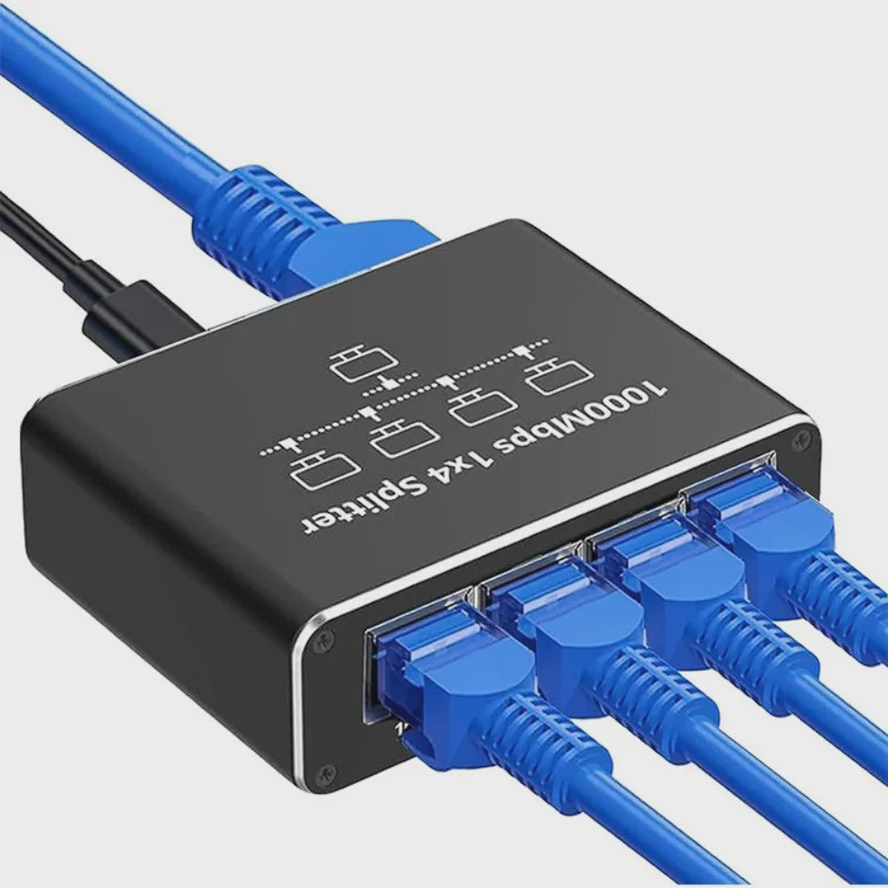 Gigabit Ethernet Switch Splitter 1x2, 1x3, 1x4 - 1000Mbps RJ45 LAN Netwerk Adapter