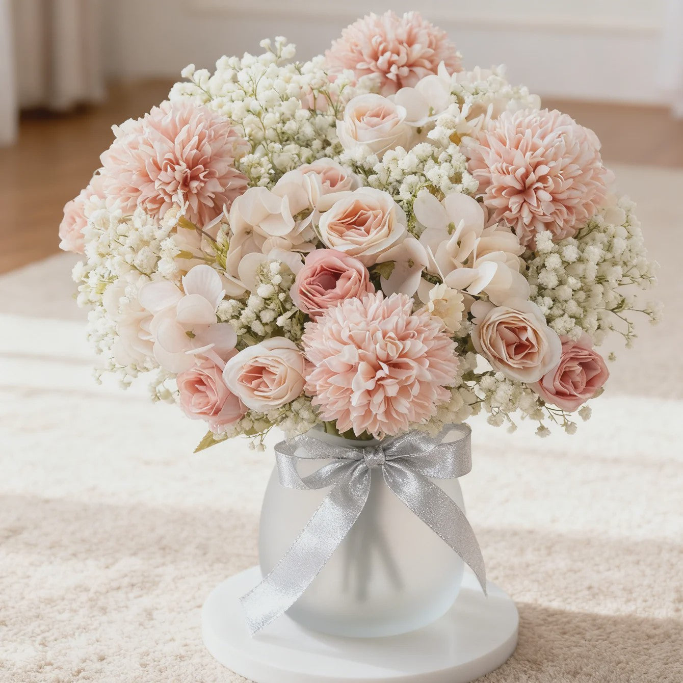Kunstboeket Bloemcombinatie - Decoratie voor Huis, Bruiloft & Fotografie