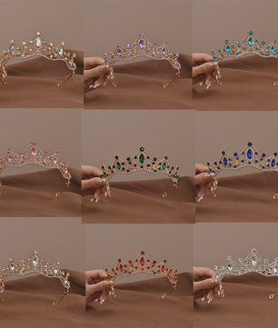 Vintage Barok Kristallen Tiara Kroon met Strass - Bruids & Feest Haaraccessoire
