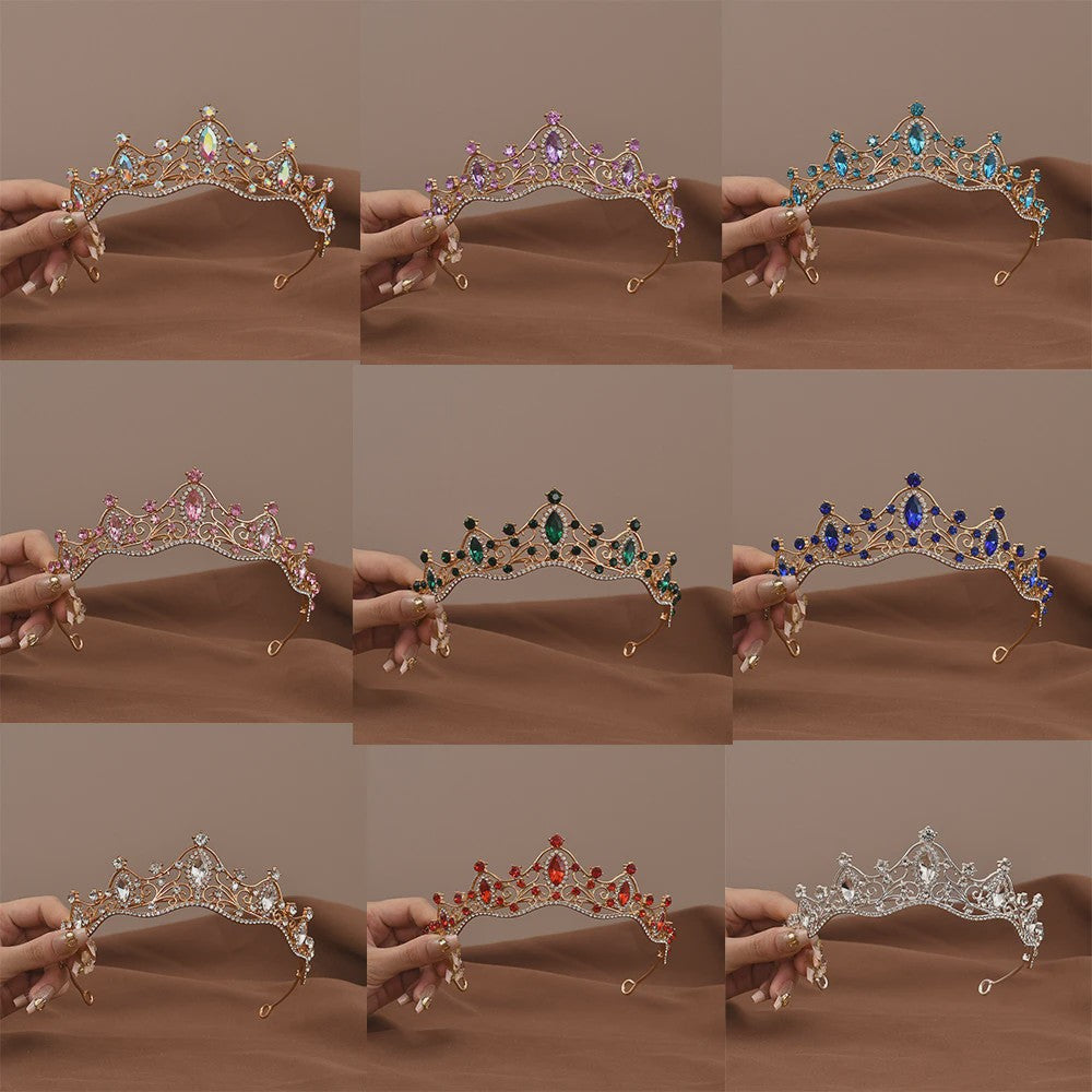 Vintage Barok Kristallen Tiara Kroon met Strass - Bruids & Feest Haaraccessoire