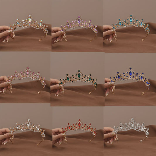 Vintage Barok Kristallen Tiara Kroon met Strass - Bruids & Feest Haaraccessoire