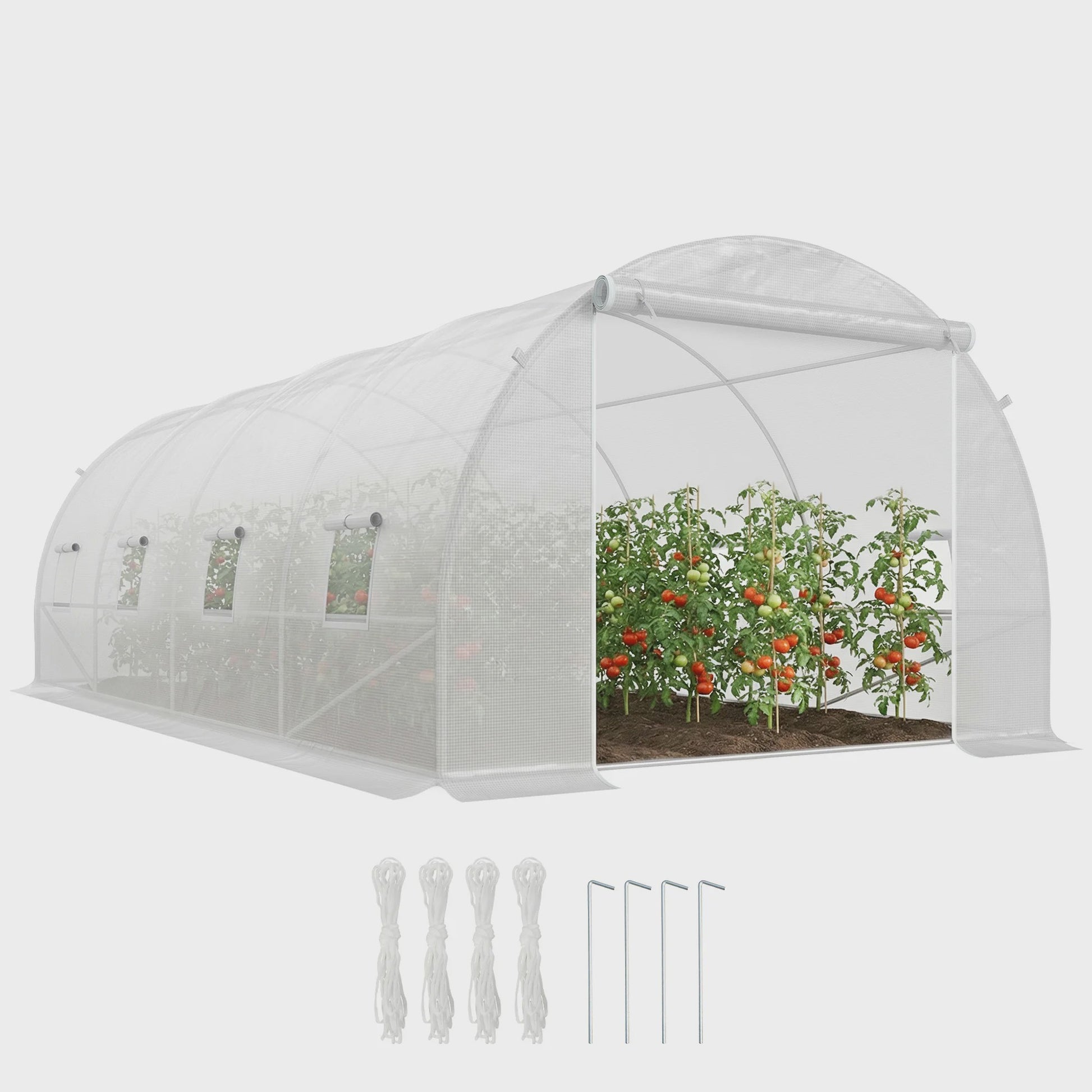 Ruime Tuinkas 18m² - 6x3x2m - Verstevigd Frame met 8 Ramen