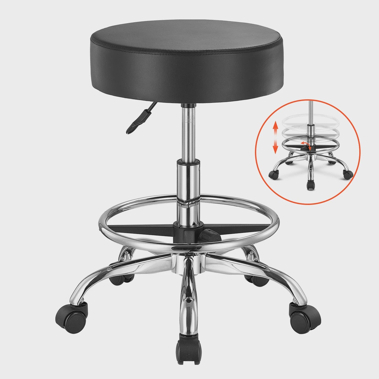 Verstelbare Werkkruk met Wielen - Hoge Capaciteit & Comfort - Ideaal voor Salon, Spa, Kliniek